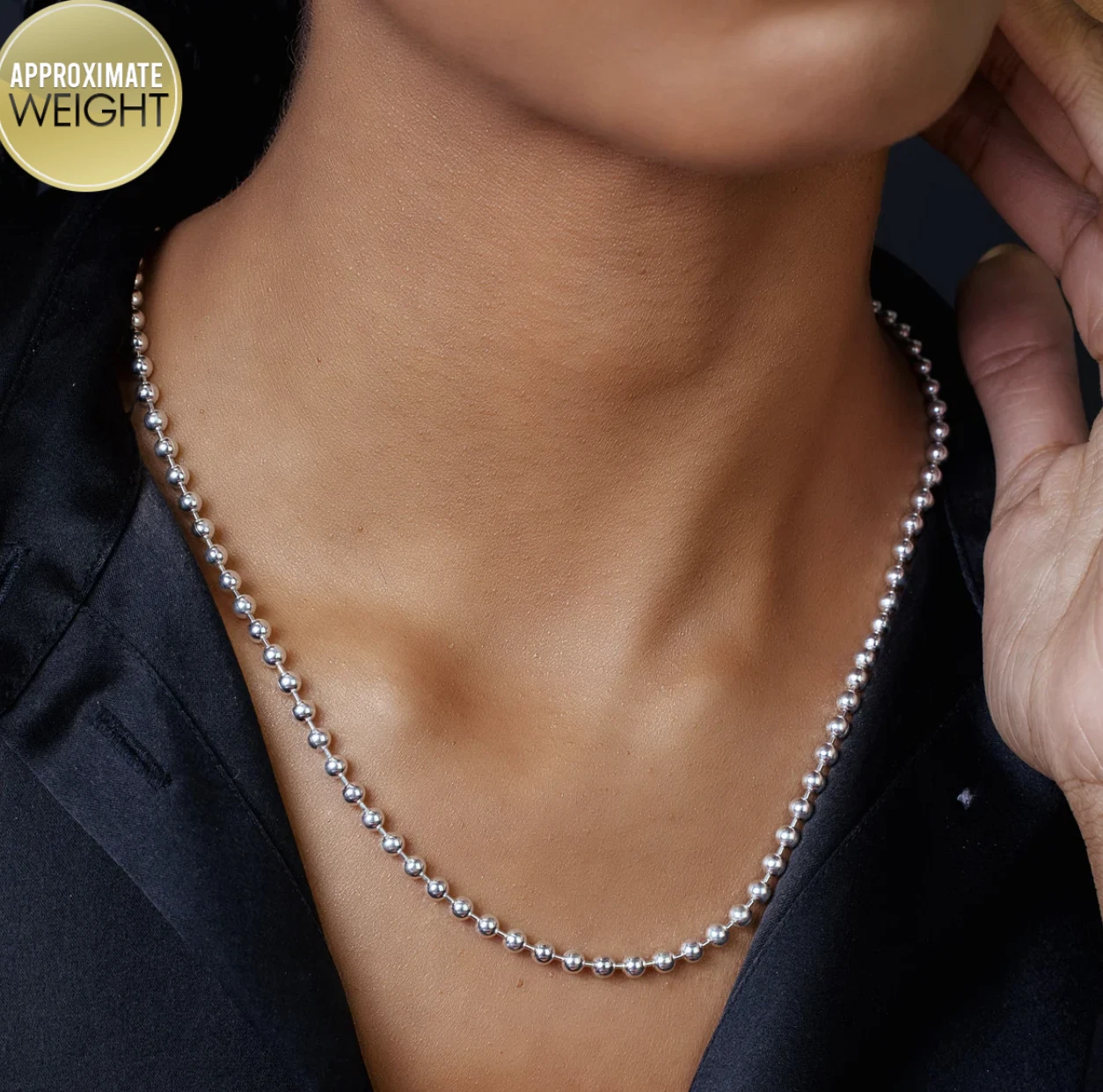 Solid 925 Sterling Silver Bead Ball Chain Necklace – Unisex – 1mm to 6mm - Made in Italy