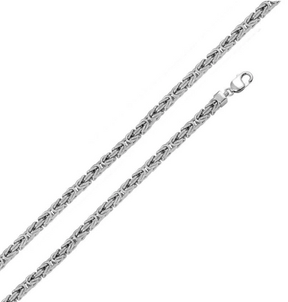Real Solid 925 Sterling Silver Anti Tarnish Flat Byzantine Chain Men Necklace 8-11mm 8-30" Made in Italy