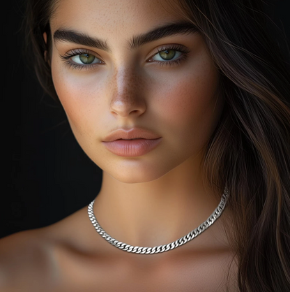 Real 925 Sterling Silver Flat Curb Cuban Chain Necklace or Bracelet – 1mm to 16.5mm Made in Italy