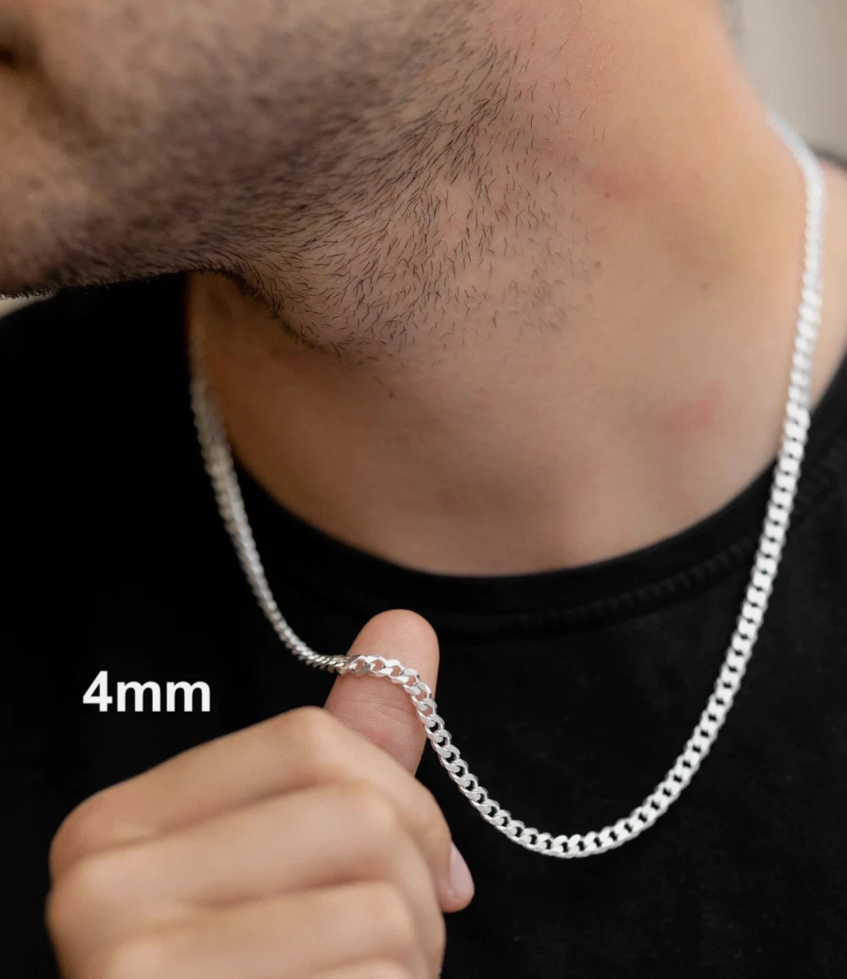 Real 925 Sterling Silver Flat Curb Cuban Chain Necklace or Bracelet – 1mm to 16.5mm Made in Italy