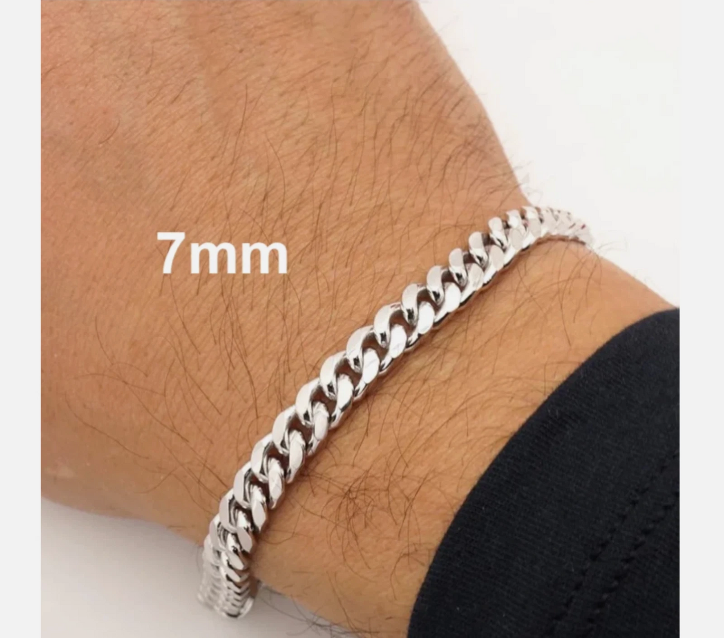 Real 925 Sterling Silver Flat Curb Cuban Chain Necklace or Bracelet – 1mm to 16.5mm Made in Italy