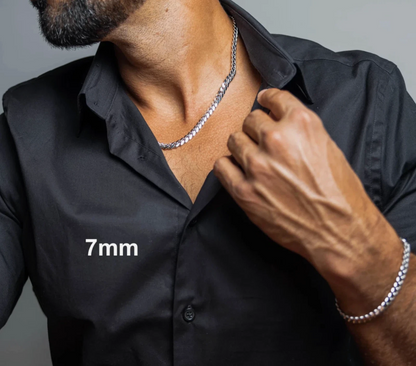 Real 925 Sterling Silver Flat Curb Cuban Chain Necklace or Bracelet – 1mm to 16.5mm Made in Italy