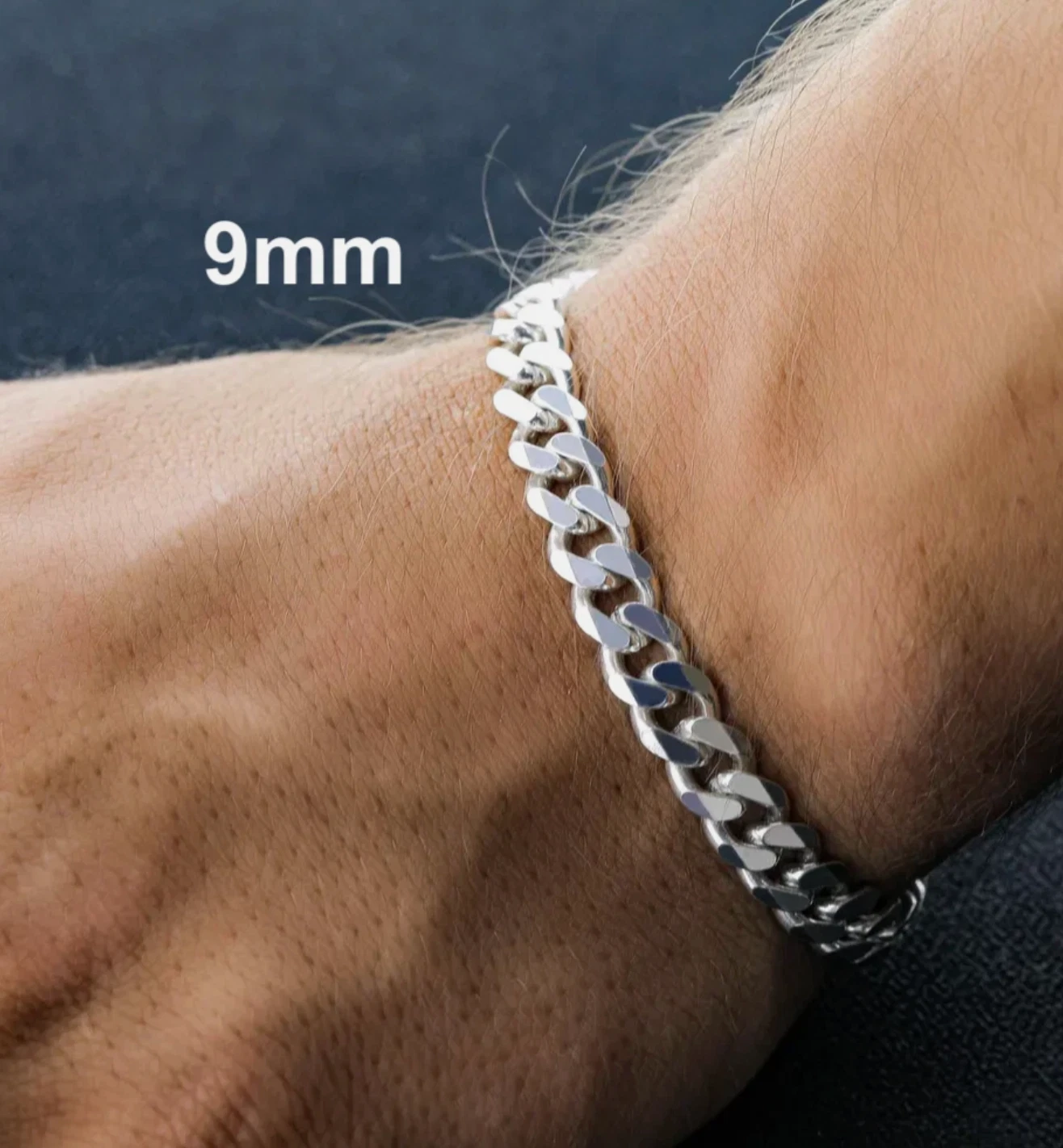 Real 925 Sterling Silver Flat Curb Cuban Chain Necklace or Bracelet – 1mm to 16.5mm Made in Italy
