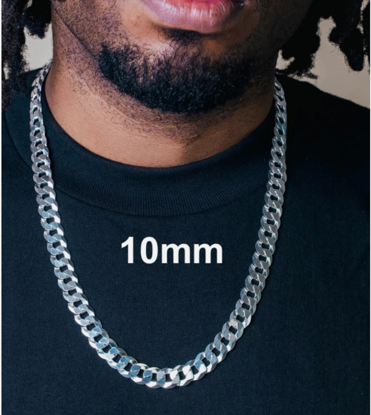 Real 925 Sterling Silver Flat Curb Cuban Chain Necklace or Bracelet – 1mm to 16.5mm Made in Italy