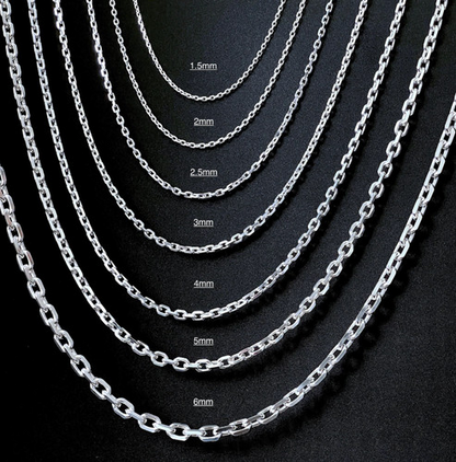 925 Sterling Silver Italian Anchor Forzatina Cable Chain or Bracelet – Made in Italy