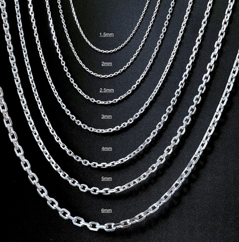 925 Sterling Silver Italian Anchor Forzatina Cable Chain or Bracelet – Made in Italy