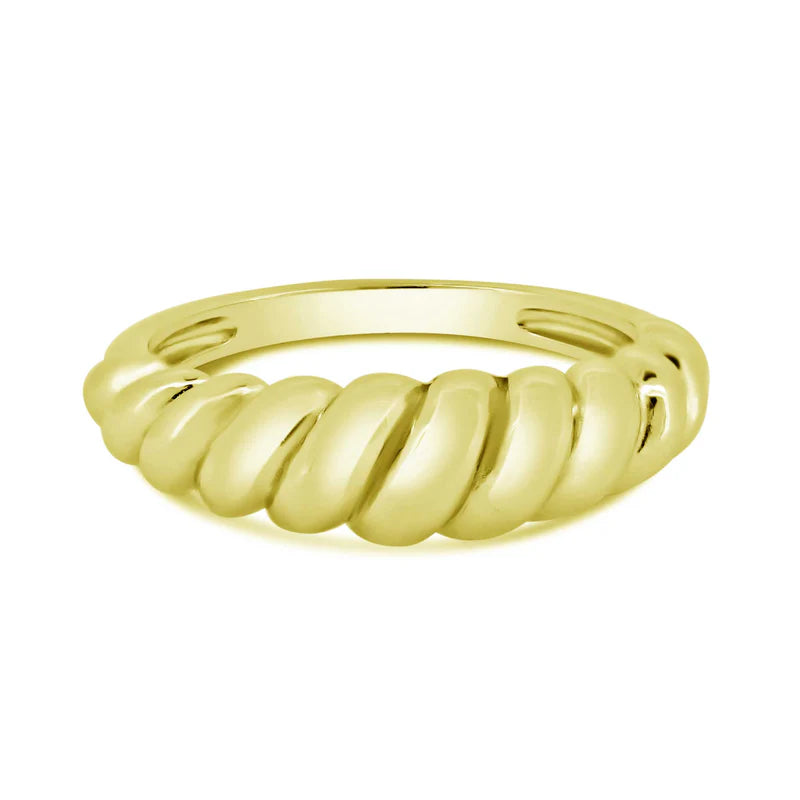 Gold Plated 925 Sterling Silver Croissant Design Ring